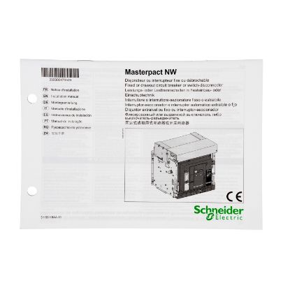 Picture of Instruction sheet, MasterPact NW fixed and drawout circuit breaker, spare part