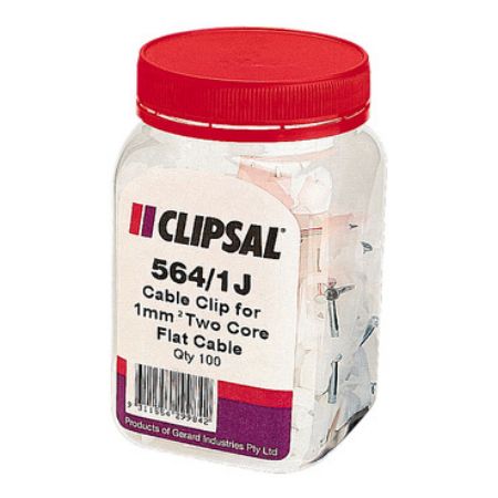 Picture of Clipsal - General Accessories, Cable Clip to Suit 2.5mm² and 4mm², Flat Cable, Jar of 100