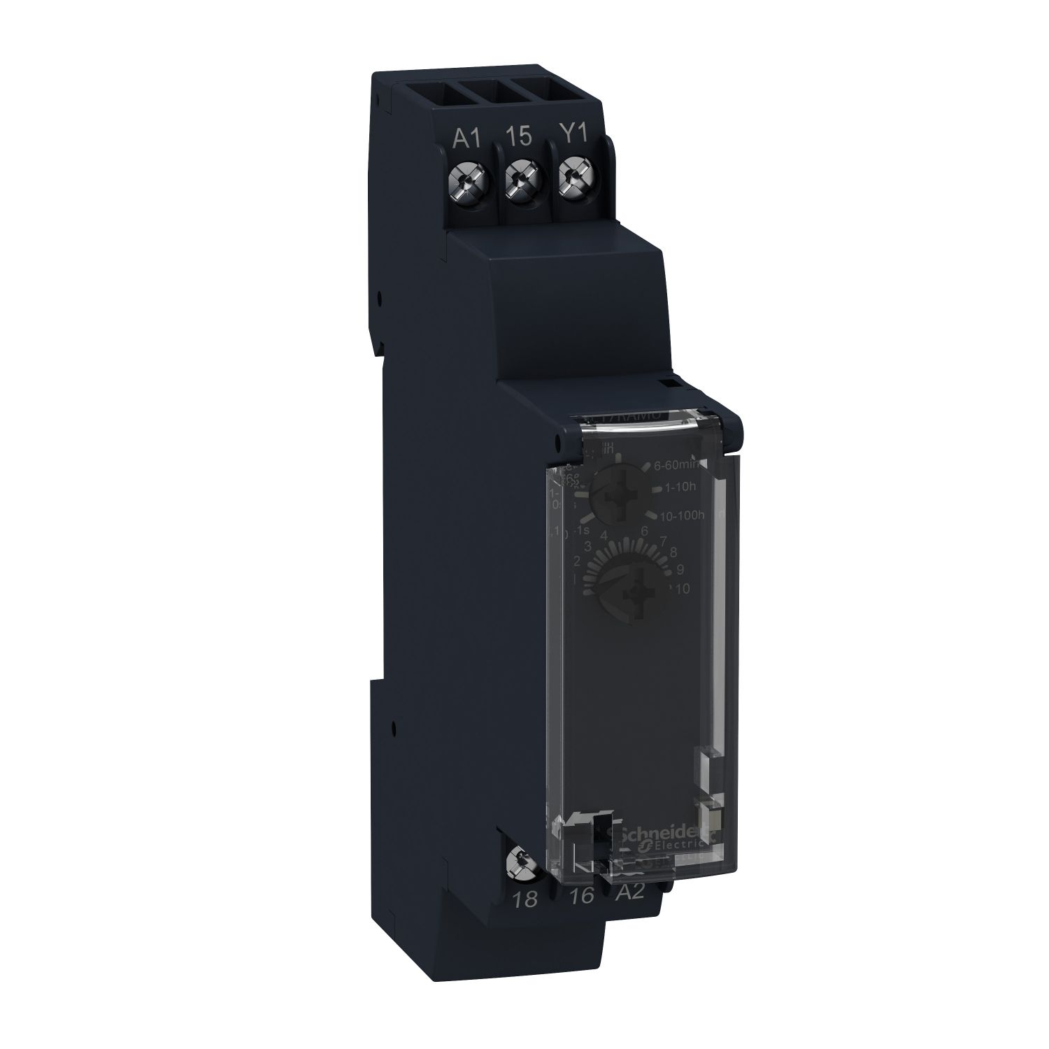 Picture of Modular timing relay, Harmony Timer Relays, 8 A, 1 CO, 1 s..100 h, on delay, 24 V DC / 24...240 V AC/DC