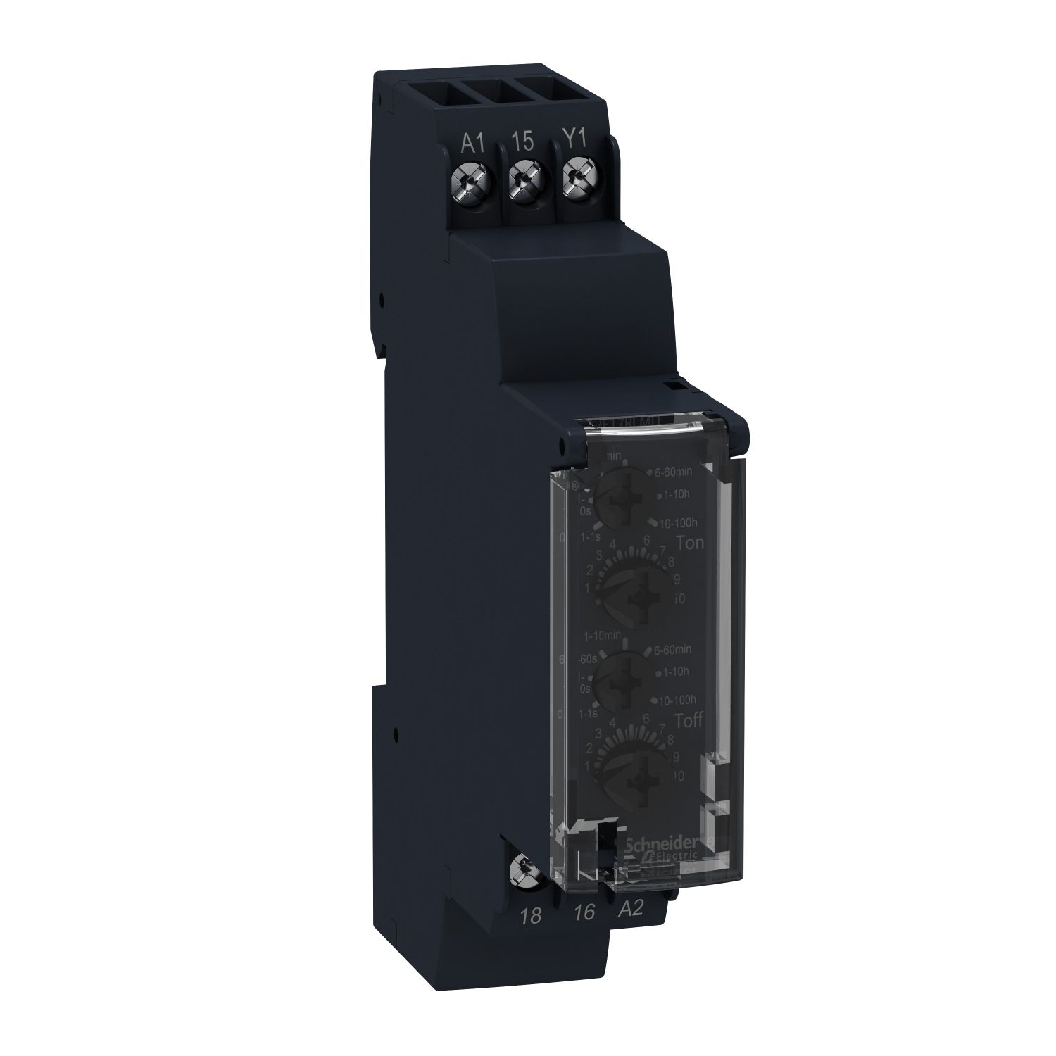 Picture of Modular timing relay, Harmony Timer Relays, 8A, 1CO, 1s..100h, asymmetrical flashing, 24V DC 24...240V AC DC