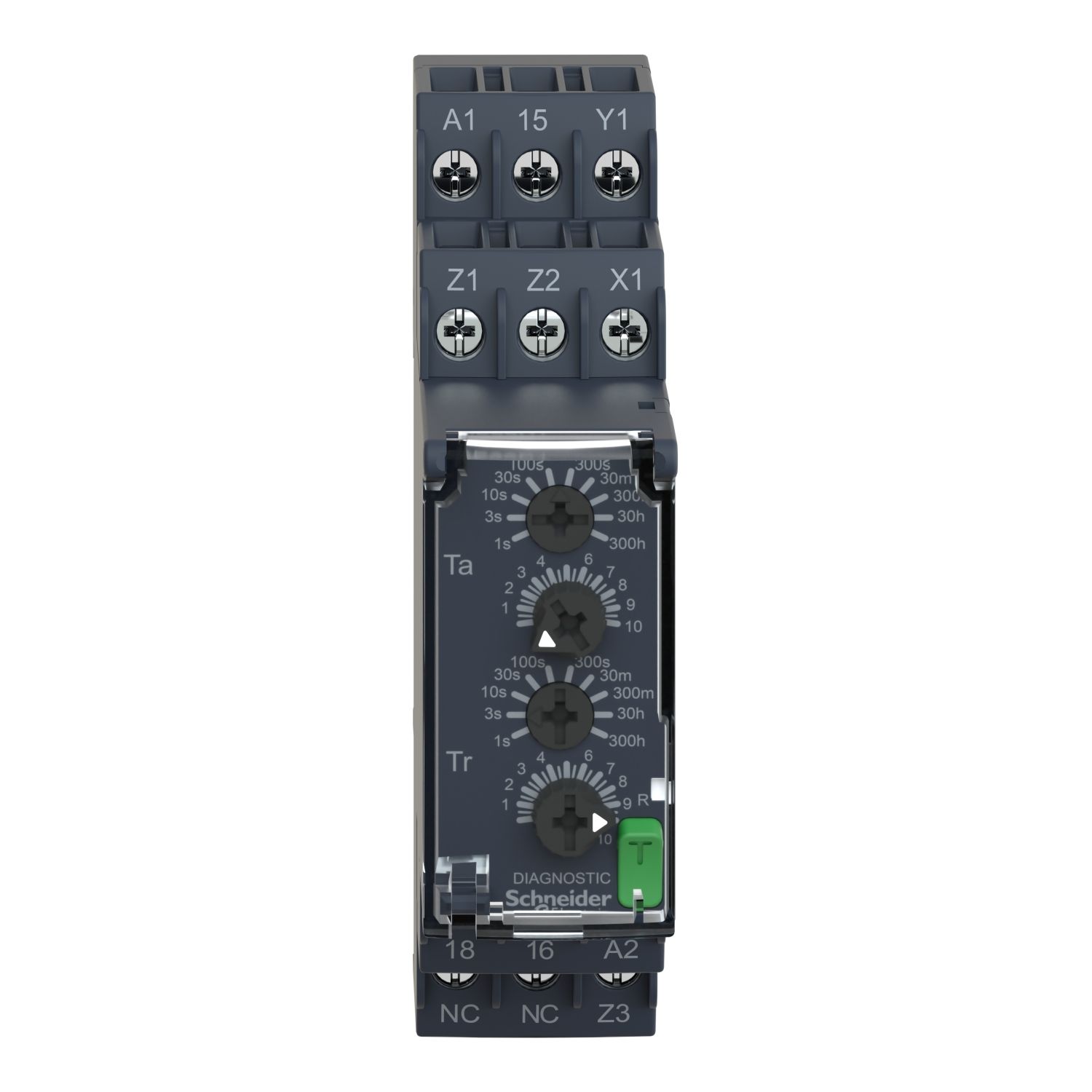 Picture of multifunction relay, Harmony Timer Relays, 8A, 1 CO, 0.05sâ€¦300h, asymmetrical flashing, 24...240V AC DC