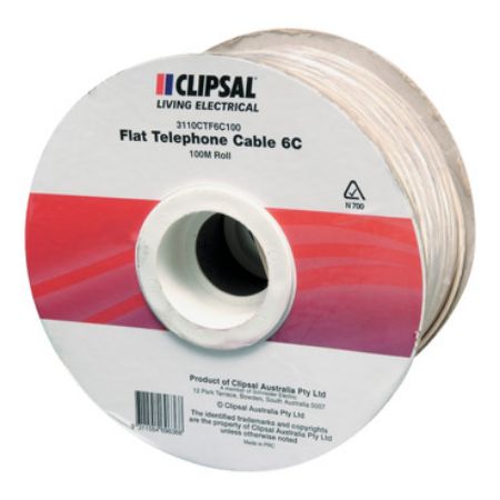 Picture of Clipsal Actassi, Telephone Cable Flat Stranded 6 Core, 100 Metre Roll