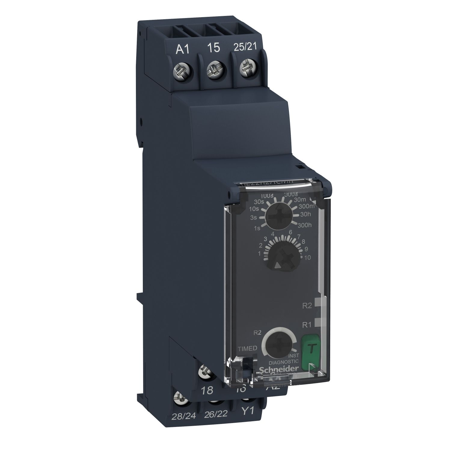 Picture of single function relay, Harmony Timer Relays, 8A, 2CO, 0.05sâ€¦300h, on delay and off delay, 24...240V AC DC