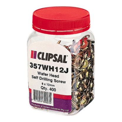 Picture of Clipsal - General Accessories, Screws, Washer Head, Self Drilling, 8 x 12mm, Jar 400