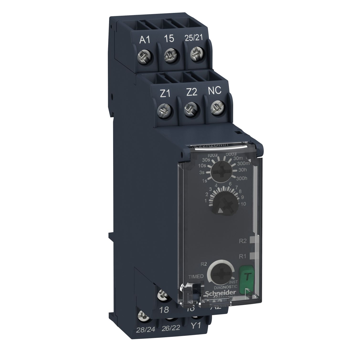 Picture of single function relay, Harmony Timer Relays, 8A, 2CO, 0.05s...300h, symmetrical flashing, 24...240V AC DC
