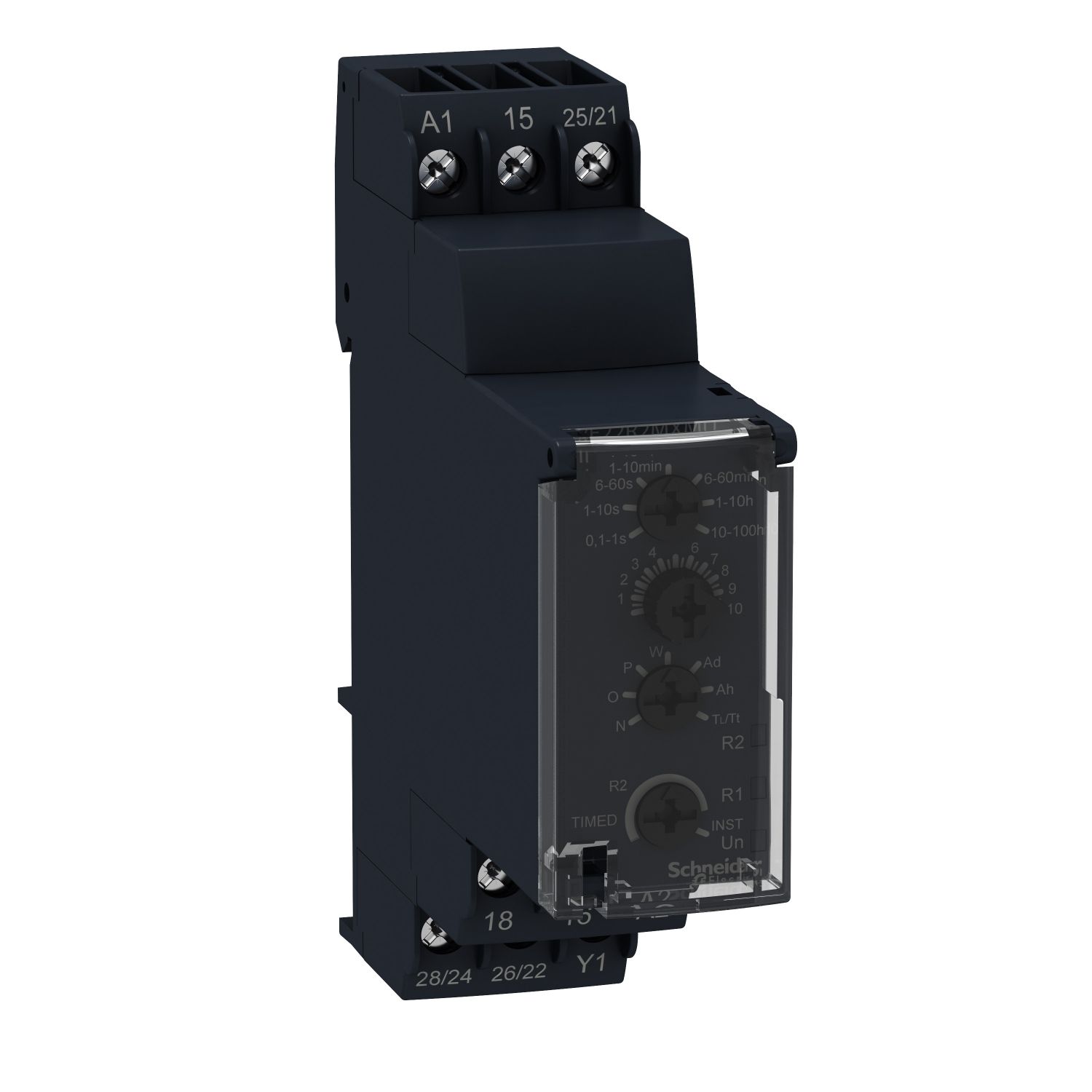 Picture of multifunction relay, Harmony Timer Relays, 8A, 2CO, 0.1s…100h, bistable, 24V DC or 24...240V AC DC