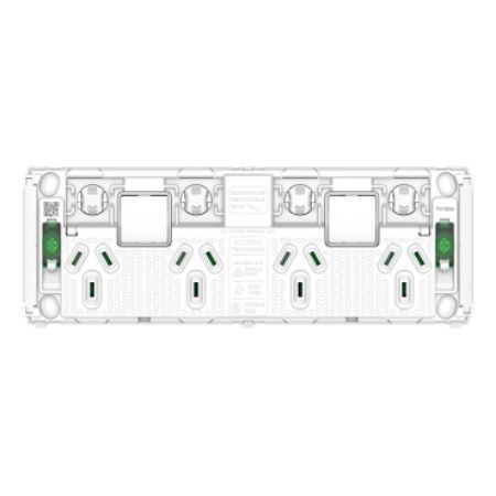 Picture of Clipsal Pro Series, Quad Power Point Grid with 2 extra switches, Horizontal Mount, 250V, 10A, Less Mechanisms