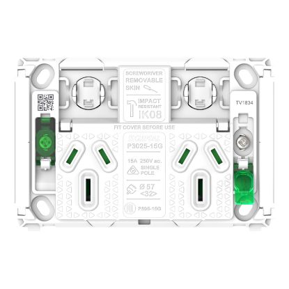 Picture of Clipsal Pro Series, Twin Power Point Grid, Horizontal Mount, 250V, 15A