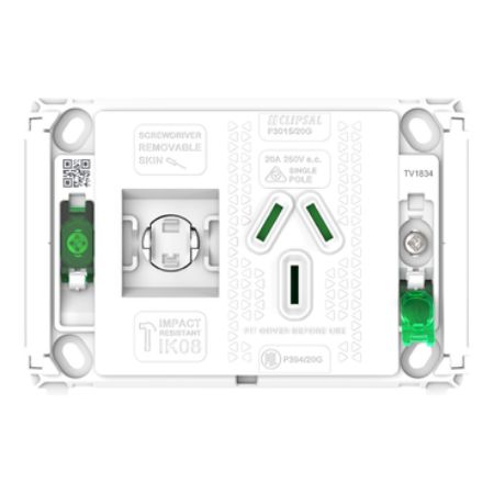 Picture of Clipsal Pro Series, Single Power Point Grid, Horizontal Mount, 250V, 20A