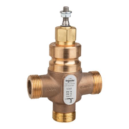 Picture of Venta V341 Globe Valve, 3-Way, PN16, G 1 External Thread, DN15, Kvs 4.0, Bronze Body, Stainless Steel Trim.