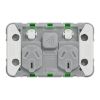 Picture of Clipsal Wiser, Connected Smart Socket, Iconic, Zigbee Default Mode, Twin Horizontal, 10 A, 240 V, Grid