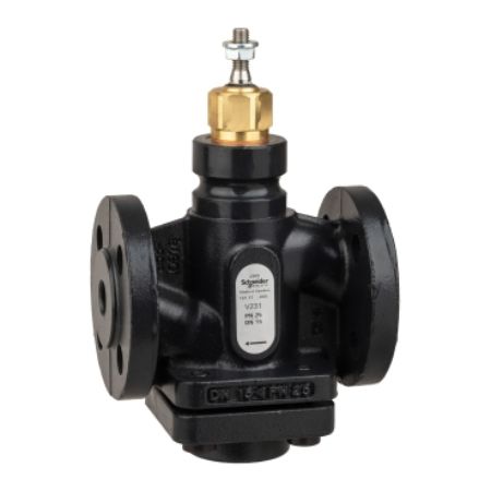 Picture of Venta V231 Globe Valve, 2-Way, PN25, Flanged, DN15, Kvs 1.0, Nodular Iron, Stainless Plug and Seat, Stem Up Closed.