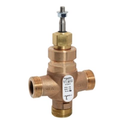 Picture of Venta V341 Globe Valve, 3-Way, PN16, G 1 External Thread, DN15, Kvs 2.5, Bronze Body, Stainless Steel Trim.