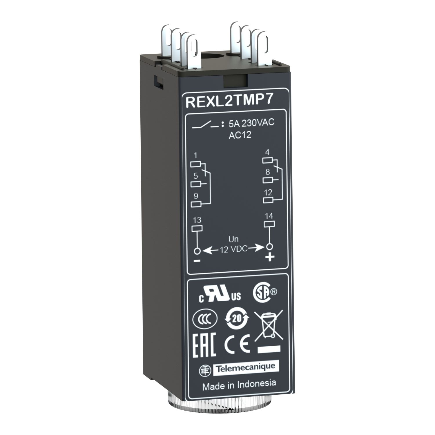 Picture of single function relay, Harmony Timer Relays, 5A, 2CO, 0.1s..100h, on delay, 24V DC