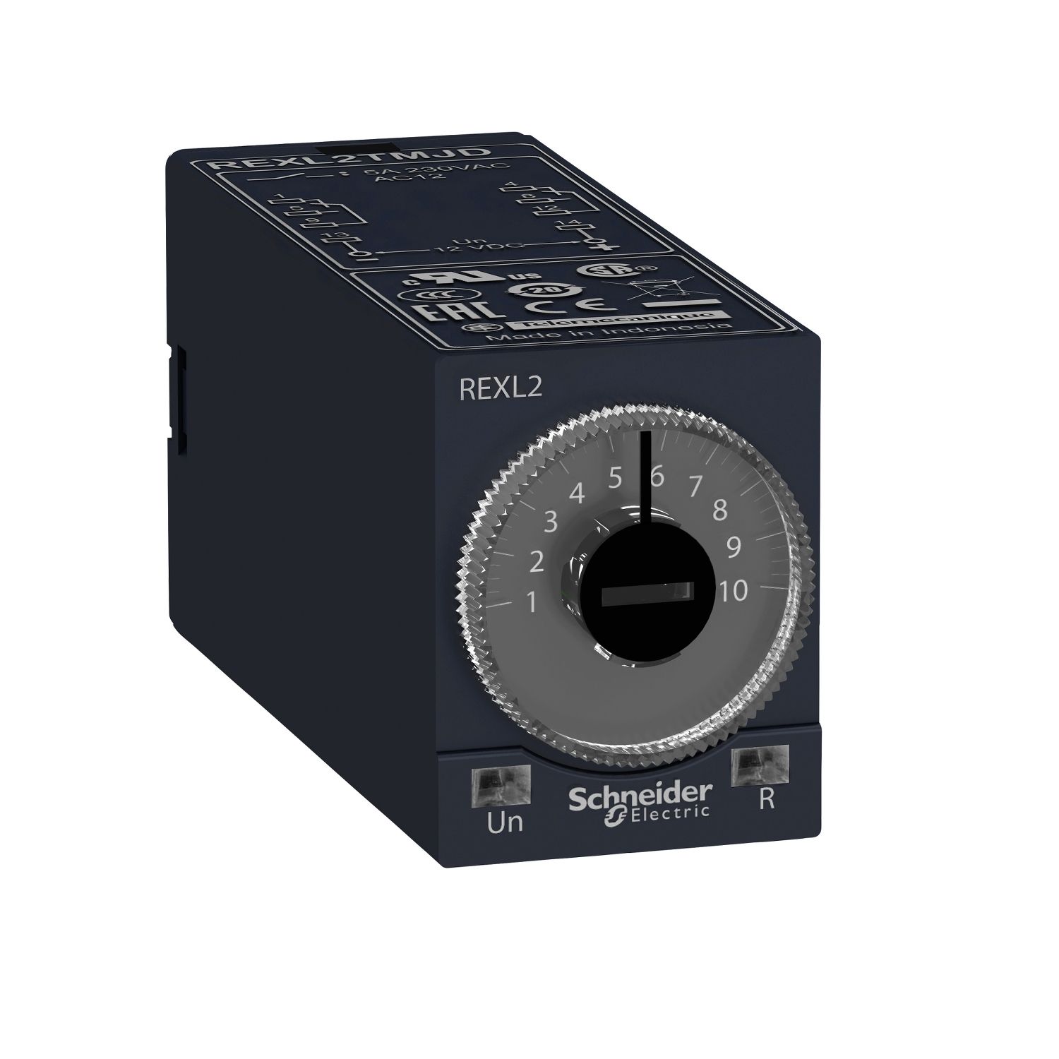 Picture of single function relay, Harmony Timer Relays, 5A, 2CO, 0.1s..100h, on delay, 12V DC