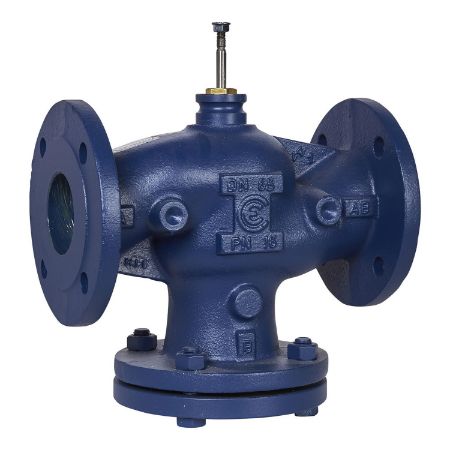 Picture of VG221F Globe Valve, 2-Way, DN80, Kvs 100 mÂ³/h, ISO Flanged,  Brass Plug, EPDM Seals, Stem Up Closed.