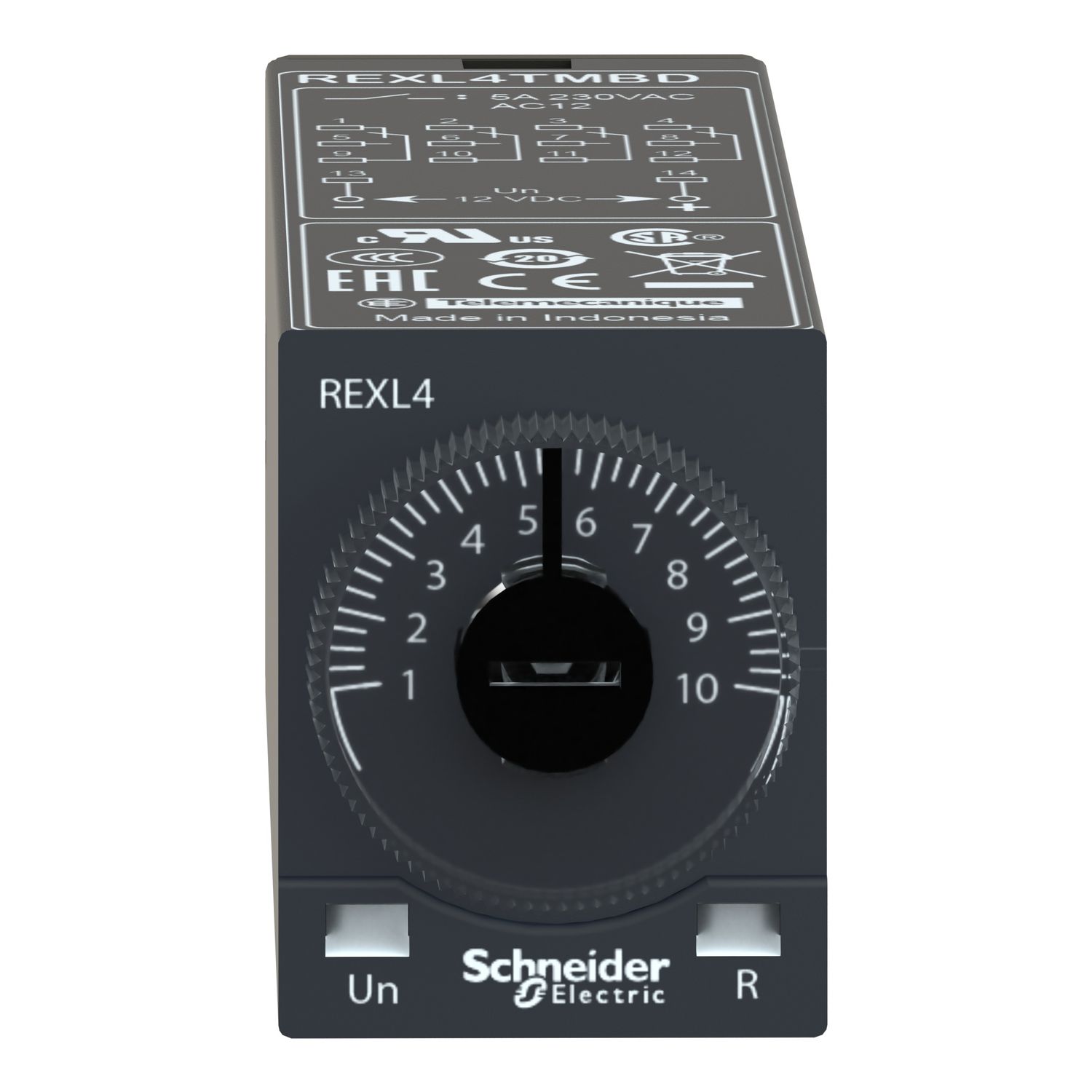 Picture of single function relay, Harmony Timer Relays, 5A, 4CO, 0.1s..100h, on delay, 24V DC