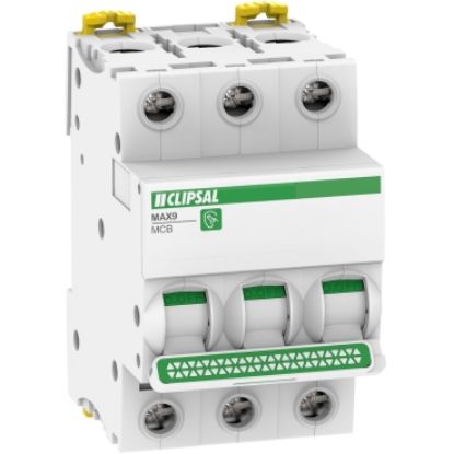 Picture of Clipsal MAX9, Miniature Circuit-Breaker (MCB), 3P, 20A, C Curve, 6000A, 415V, Distribution