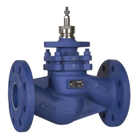 Picture of V292 Globe Valve, 2-Way, PN25, Flanged, DN65, 63 Kvs, Nodular Iron Body and Stainless Steel Trim, Stem Down Closed.