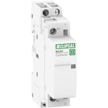 Picture of Clipsal MAX9, Contactor, 1 NO, 25A, Ue=240VAC, Uc=240VAC, 1 Module