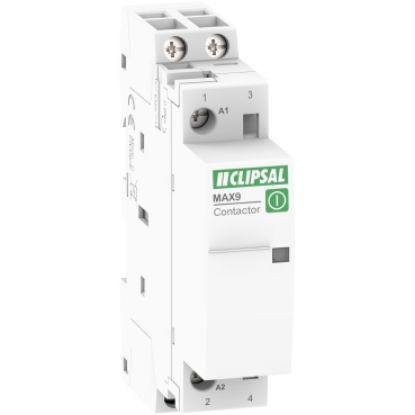 Picture of Clipsal MAX9, Contactor, 2 NO, 25A, Ue=240VAC, Uc=24VAC, 1 Module