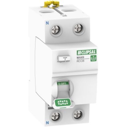 Picture of Clipsal MAX9, Residual Current Circuit Breaker (RCCB), 2P, 63A, 30mA, A-SI Type