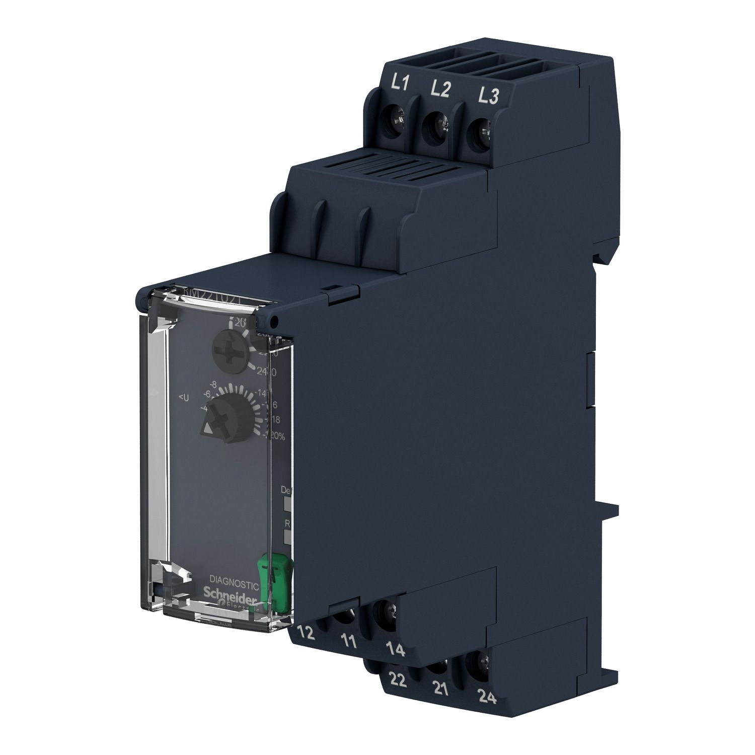 Picture of 3-phase control relay, Harmony Control Relays, 8A, 2CO, undervoltage detection, 200â€¦240V AC