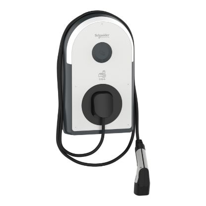 Picture of Charging station, EVlink Pro AC/AC Metal, 22kW, 32A, 3P+N, T2 attached cable, RDC-DD 6mA, MNx aux.