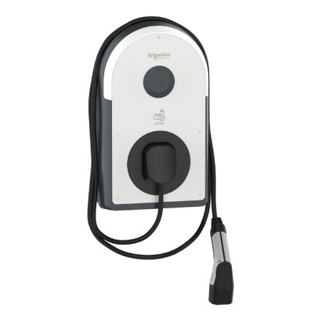 Picture of Charging station, EVlink Pro AC/AC Metal, 22kW, 32A, 3P+N, T2 attached cable, RDC-DD 6mA, MNx aux.