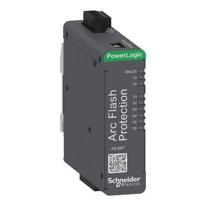 Picture of arc protection relay, PowerLogic A3 S6P 6 point sensors 2 control Arc extension device