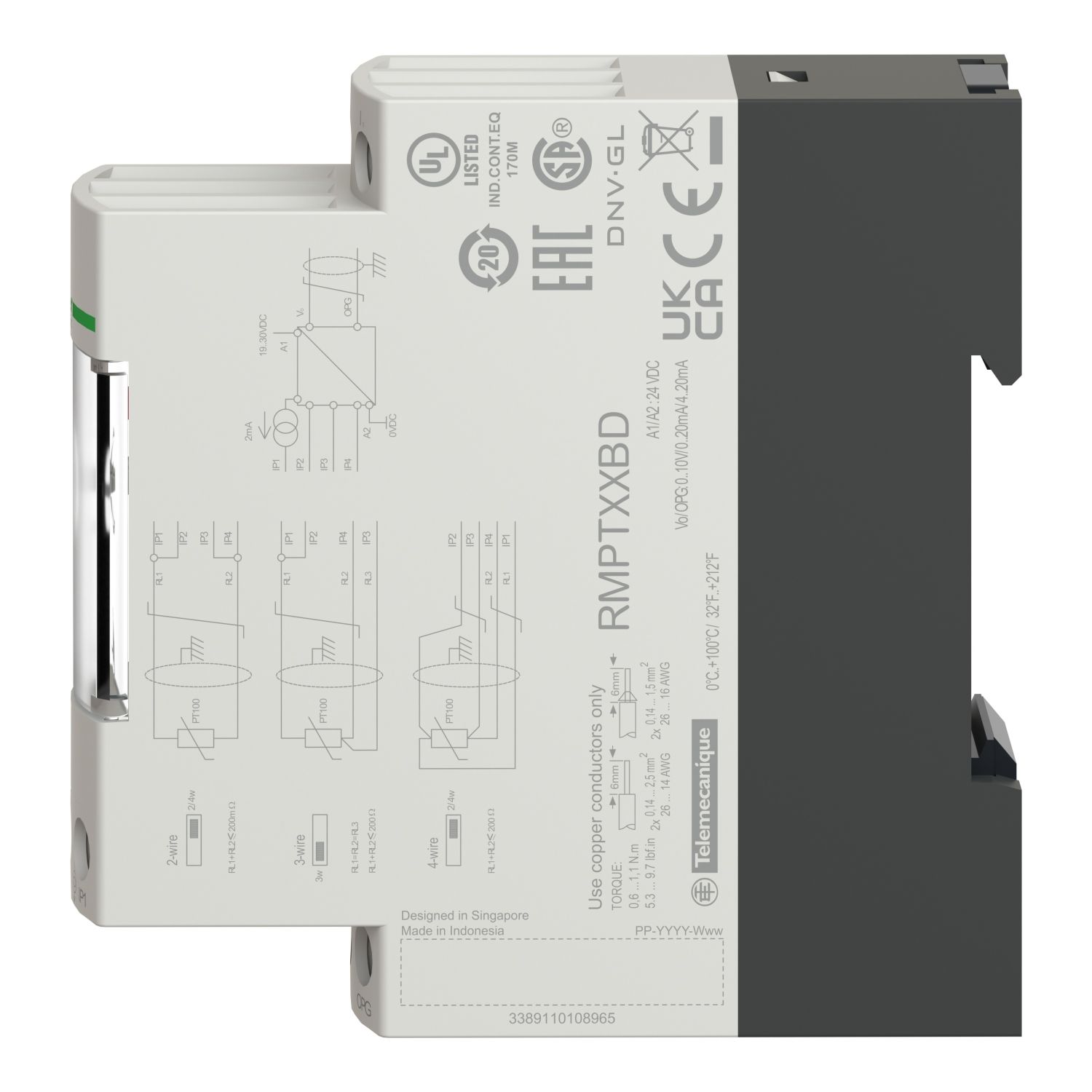 Picture of Converter for Universal Pt100 probes, Harmony Analog, temperature transmitter, 0...100 degree COr 32...212 degree F