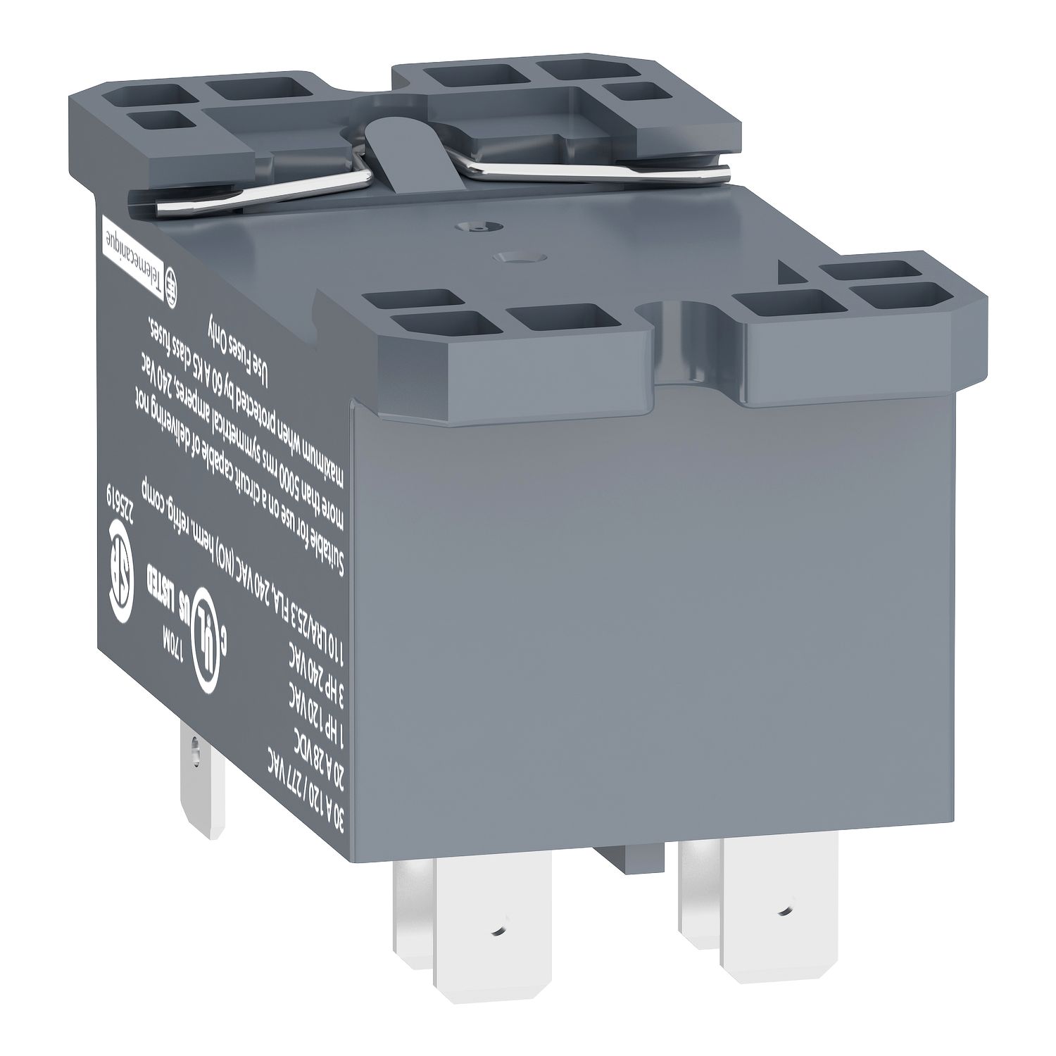 Picture of power relay, Harmony electromechanical relays, DIN rail or panel mount relay, 30A, 2NO, 24V DC