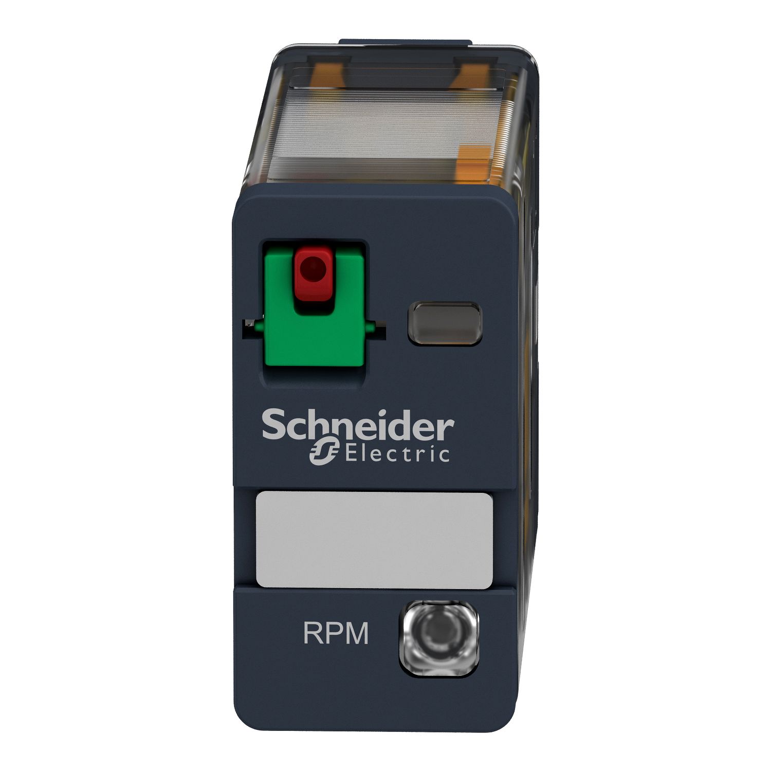 Picture of plug-in relay, Harmony electromechanical relays, 15A, 1CO, with LED, lockable test button, 24V AC