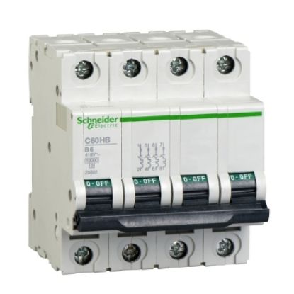 Picture of C60 - circuit breaker - C60H - 4P - 6A - curve