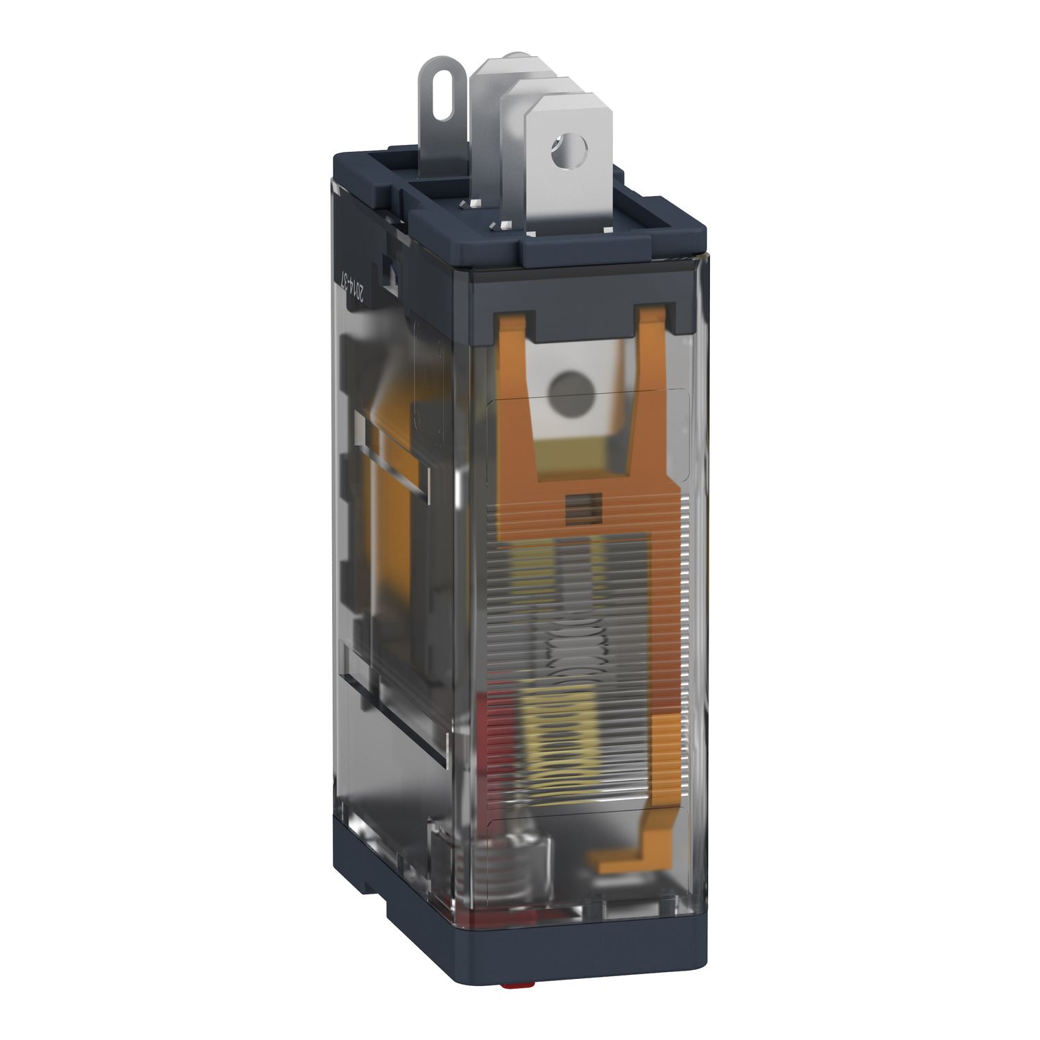 Picture of plug-in relay, Harmony electromechanical relays, 15A, 1CO, with LED, lockable test button, 24V AC