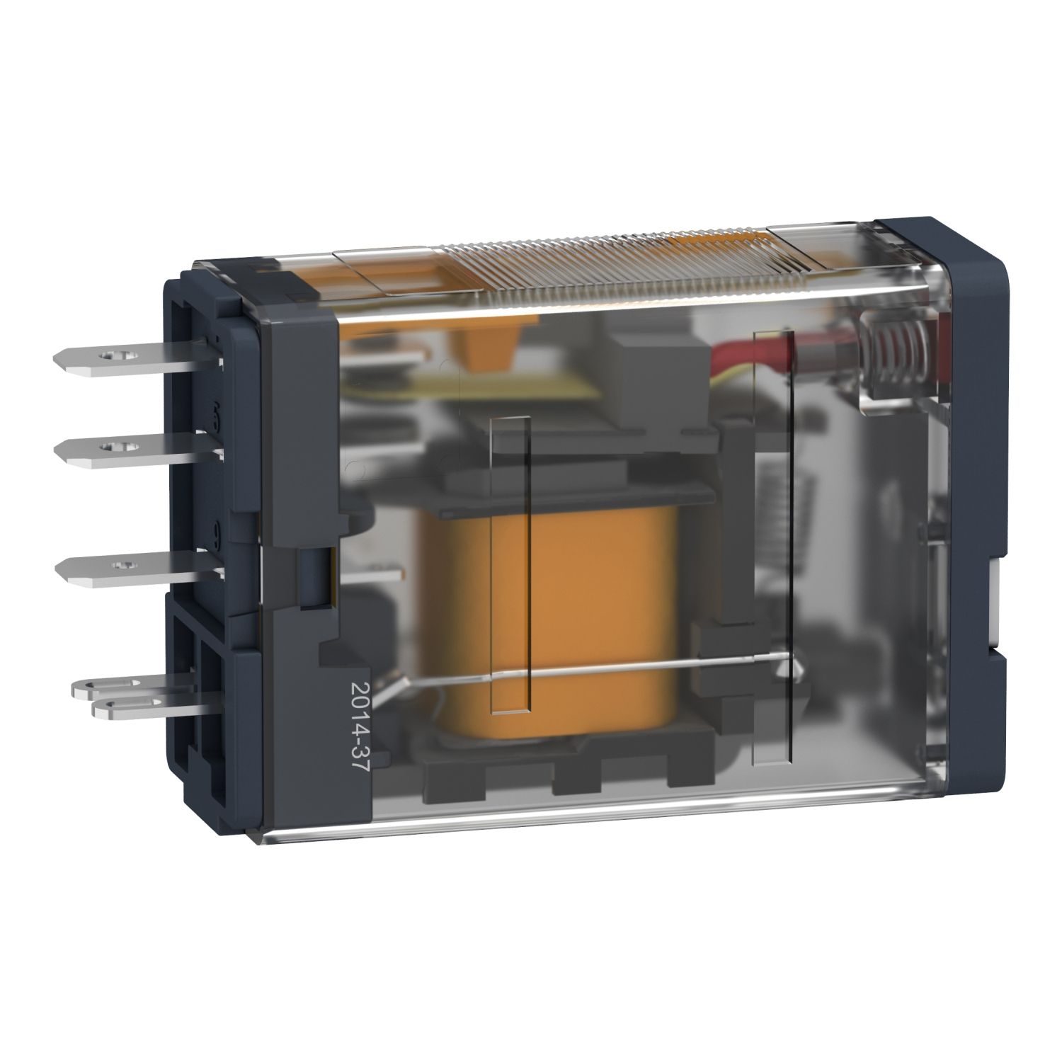 Picture of plug-in relay, Harmony electromechanical relays, 15A, 1CO, with LED, lockable test button, 230V AC
