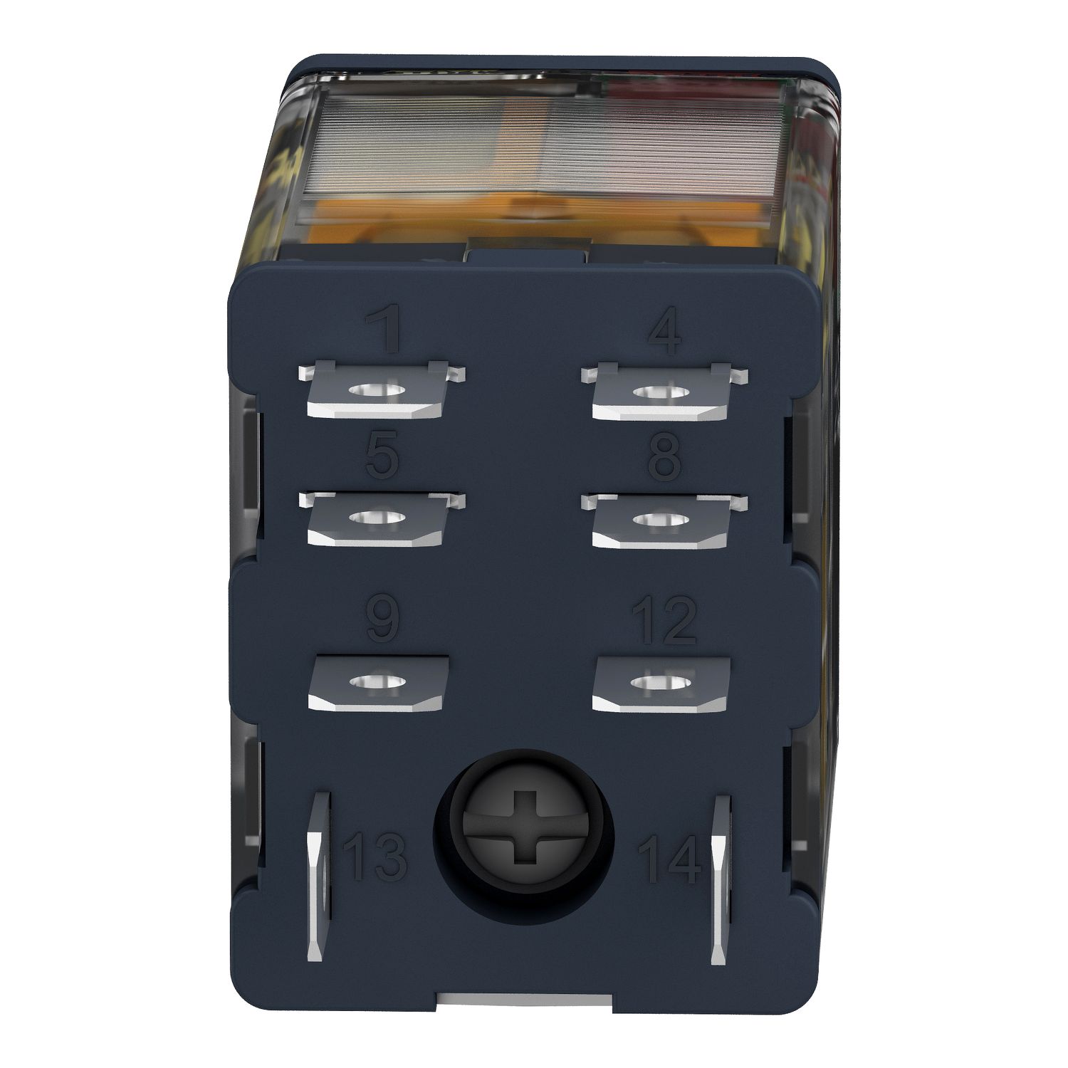 Picture of plug-in relay, Harmony electromechanical relays, 15A, 2CO, with LED, lockable test button, 24V AC