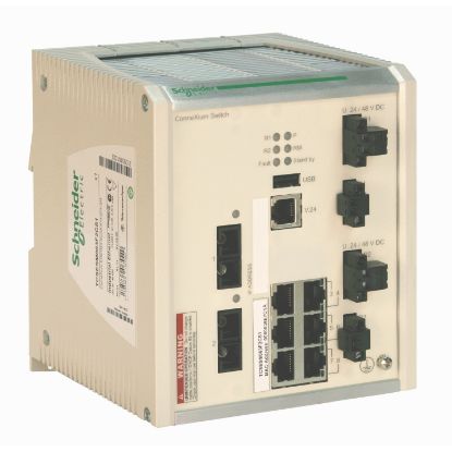Picture of ConneXium Extended Managed Switch - 6 ports for copper + 2 ports for fiber optic single-mode - Coated
