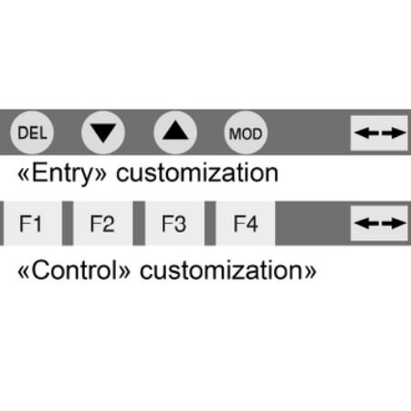 Picture of set of 10 sheets of 6 changeable legends - for XBTN401, XBTNU400 small panel