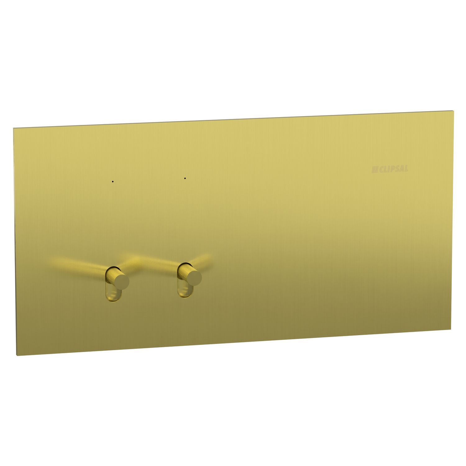 Picture of Switch, Clipsal Solis T Series, 2 gangs, horizontal, 16AX/20A, brushed brass