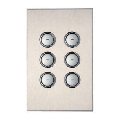 Picture of SpaceLogic Wall Plate, C-Bus, Saturn, A-Series, Key Input unit, 6 keys
