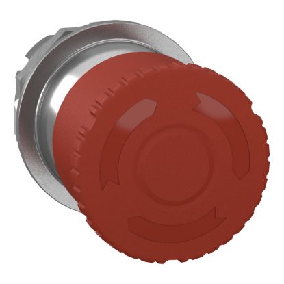 Picture of E-Stop Non-illuminated Head, Harmony 9001K, KR18, Metal, 43.5mm Mushroom, 30.5mm hole, trigger action with latch-in contact, turn-to-release