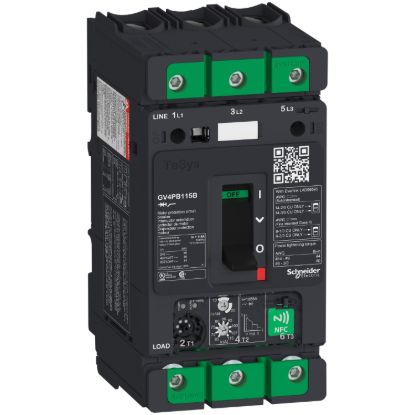 Picture of Motor circuit breaker, TeSys GV4, 3P, 115A, Icu 25kA, thermal magnetic multifunction, UL489
