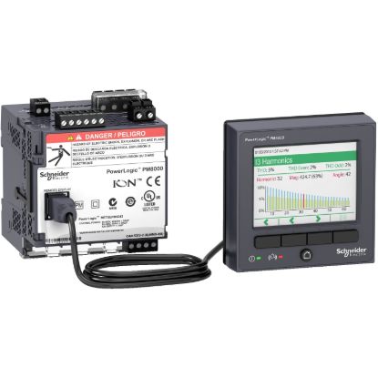 Picture of Power quality meter, PowerLogic PM8000, Essential, transducer and remote display, 64 MB, 128 s/c