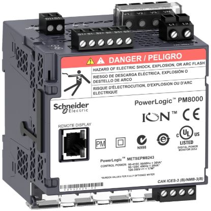 Picture of Power quality meter, PowerLogic PM8000, Advanced, transducer, 512 MB, 512 s/c