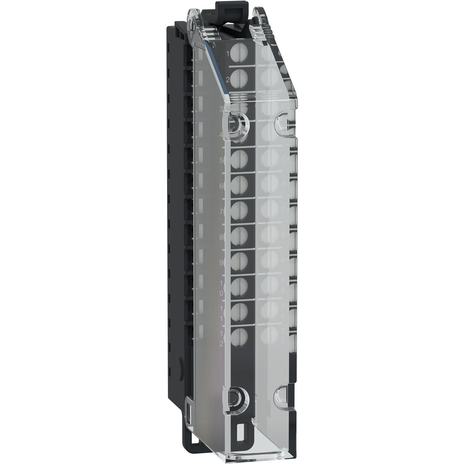 Picture of Screw Terminal Block, 12 Points, 5mm Pitch, With Cover, AC, Use on Low Height Module, Hardened, Modicon Edge I/O NTS