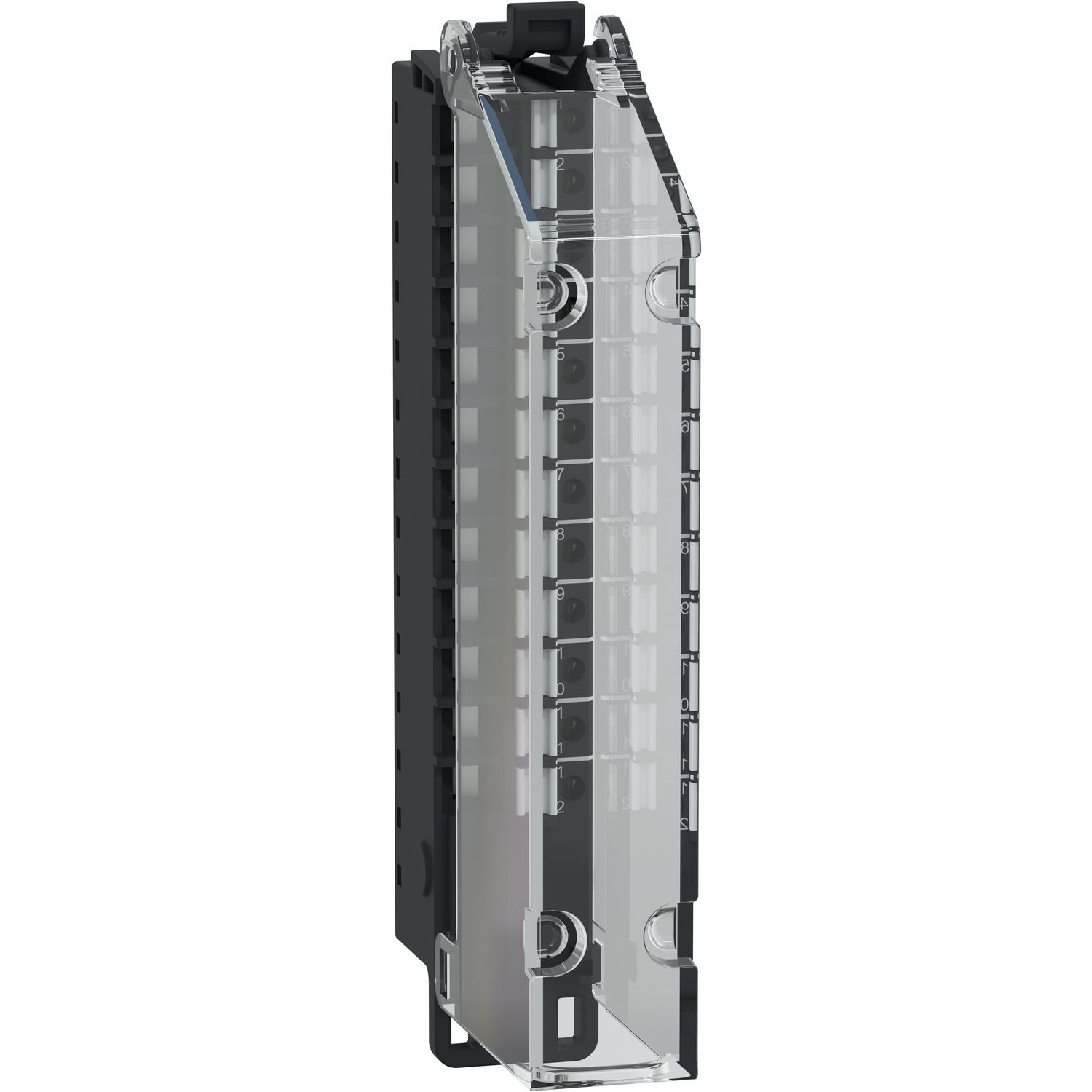 Picture of Spring Terminal Block, 12 Points, 5mm Pitch, With Cover, Use on Low Height Module, Hardened, Modicon Edge I/O NTS