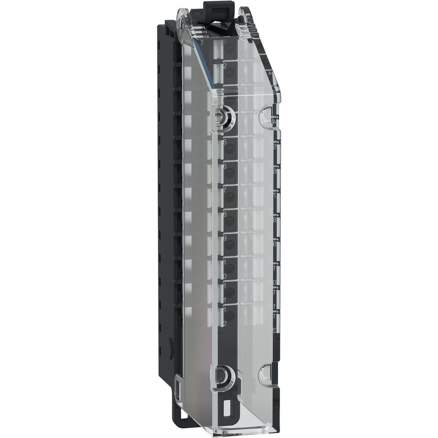 Picture of Spring Terminal Block, 12 Points, 5mm Pitch, With Cover, AC, Use on Low Height Module, Hardened, Modicon Edge I/O NTS