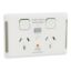 Picture of Double switched socket, Pro Series, RCD, 30mA, horizontal, extra white