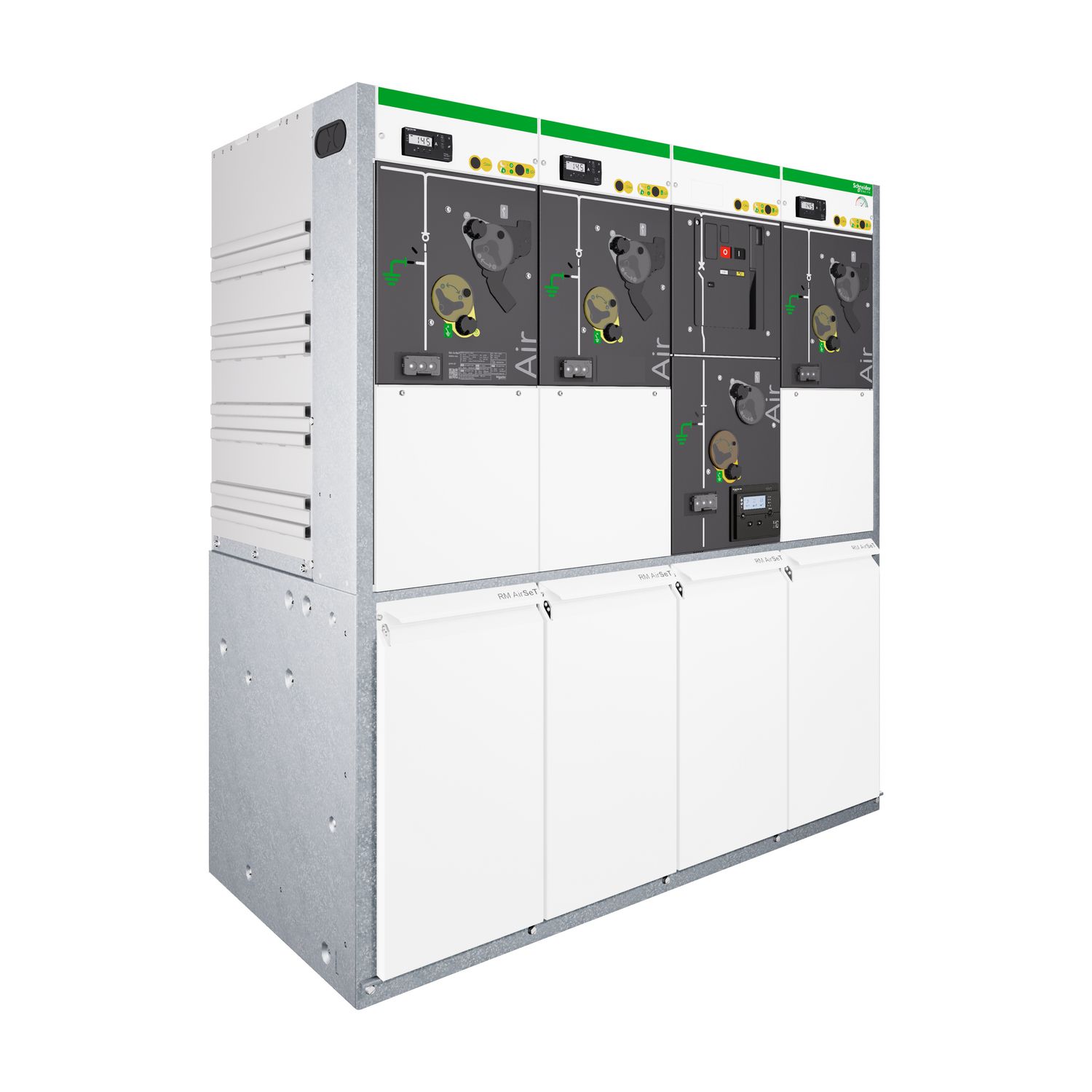 Picture of Ring Main Unit, RM AirSeT, 24kV, non-extensible, 4 functions, IIBI, 50Hz, 200A, 20kA 1s, height 1.6m